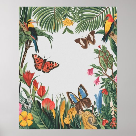 Tropische Flora und Fauna der hispanischen Landsch Poster (Vorne)
