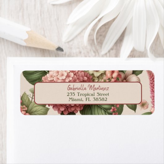 Tropische Flora und Papaya-Rücksendeadresse (Insitu)