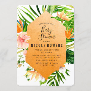Tropische florale Babyparty-Einladung Einladung
