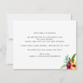 Tropische florale Blätter Wir haben neue Zuhause-M Ankündigung (Rückseite)