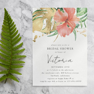 Tropische Florale Destination Hochzeit Brautparty Einladung