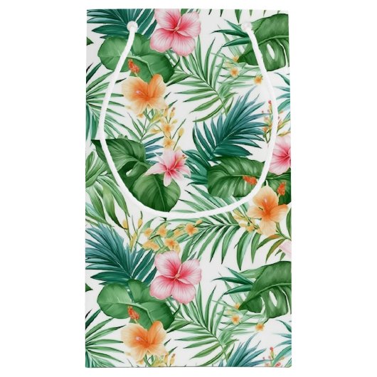 Tropische florale Geschenktasche Kleine Geschenktüte (Rückseite)