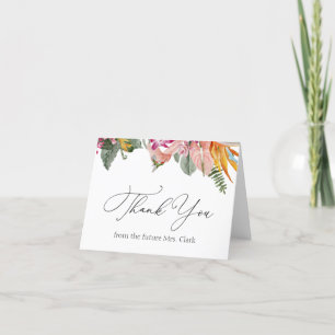 Tropische Florale Hochzeitsshower-Dankeschön Dankeskarte