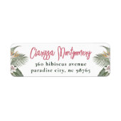 Tropische florale Moderne Sommer-Rücksendeadresse (Vorne)