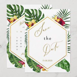 Tropische Florale Save-The-Date-Karte Save The Date