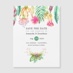 Tropische Florale Sommer-Strandhochzeit - Save-the Magnetkarte