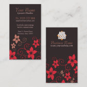 Tropische florale vertikale Visitenkarte der Red C (Vorne/Hinten)
