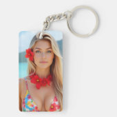 Tropische Flucht: Beachside Bliss Schlüsselanhänge Schlüsselanhänger (Rückseite)