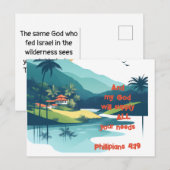 Tropische Fluss Philipper 4:19 Postkarte (Vorne/Hinten)
