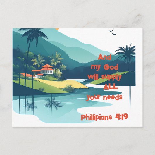 Tropische Fluss Philipper 4:19 Postkarte (Vorderseite)
