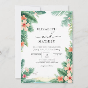 Tropische Foliage Arch Hochzeit Einladung