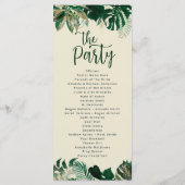 Tropische Foliage & Blätter Chic Hochzeit Programm (Rückseite)
