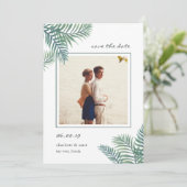 Tropische Foliage-Foto-Save the Date-Karte Save The Date (Stehend Vorderseite)