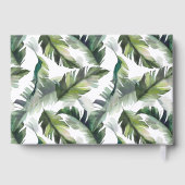 Tropische Foliage Hochzeit Grün & Gold Gästebuch (Rückseite)