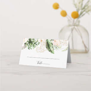 Tropische Foliage-Hochzeit Platzkarte