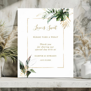 Tropische Foliage-Liebe: Sweet Dessert Bar Sign Poster