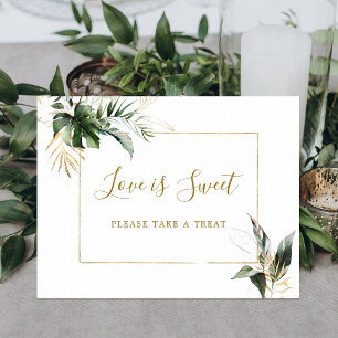 Tropische Foliage-Liebe: Sweet Dessert Bar Sign Poster