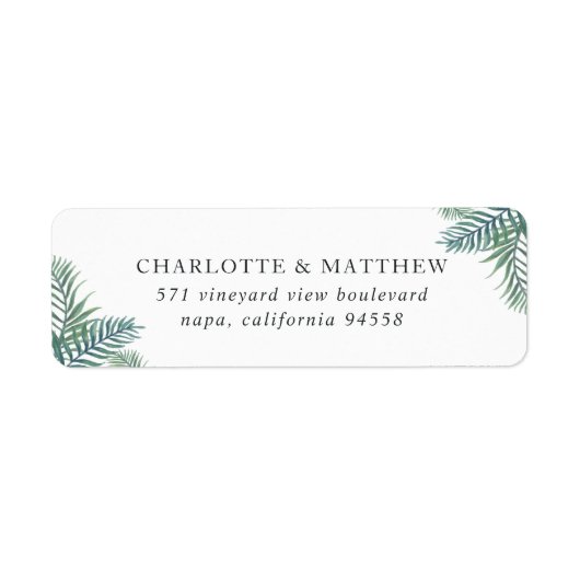 Tropische Foliage Rücksendeadresse (Vorne)