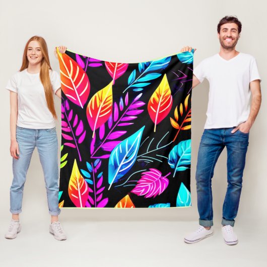 Tropische Folien: Leaf Art Fleecedecke (Beispiel)