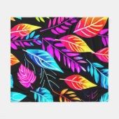 Tropische Folien: Leaf Art Fleecedecke (Vorderseite (Horizontal))