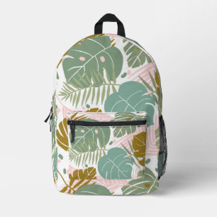 Tropische Folien - Muster aus Monstera und Palmblä Bedruckter Rucksack