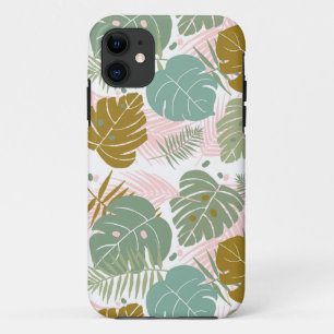 Tropische Folien - Muster aus Monstera und Palmblä Case-Mate iPhone Hülle