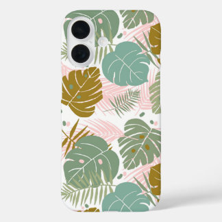 Tropische Folien - Muster aus Monstera und Palmblä iPhone 16 Hülle