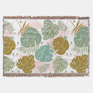 Tropische Folien - Muster aus Monstera und Palmblä Decke