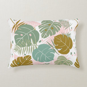 Tropische Folien - Muster aus Monstera und Palmblä Dekokissen