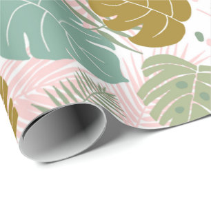 Tropische Folien - Muster aus Monstera und Palmblä Geschenkpapier