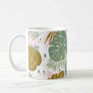 Tropische Folien - Muster aus Monstera und Palmblä Kaffeetasse
