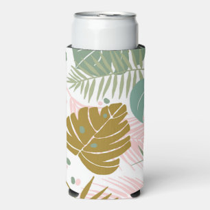 Tropische Folien - Muster aus Monstera und Palmblä Selters Dosenkühler