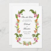 Tropische Folien, nicht Foto Save the Date Einladung (Vorne/Hinten)