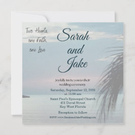 Tropische Foto-Christliche Hochzeitseinladung Einladung
