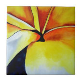 Tropische Frangipani Blume Aquarell abstrakte Kuns Fliese (Vorderseite)