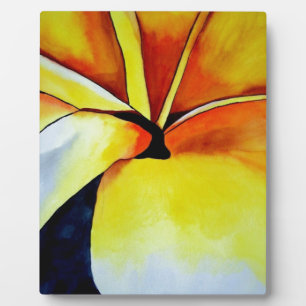 Tropische Frangipani Blume Aquarell abstrakte Kuns Fotoplatte