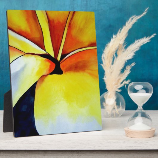 Tropische Frangipani Blume Aquarell abstrakte Kuns Fotoplatte (Seite)