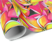 Tropische Frangipani Blume Aquarell abstrakte Kuns Geschenkpapier (Rolleneckpunkt)