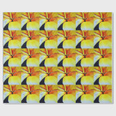 Tropische Frangipani Blume Aquarell abstrakte Kuns Geschenkpapier (Flach)