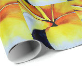 Tropische Frangipani Blume Aquarell abstrakte Kuns Geschenkpapier (Rolleneckpunkt)