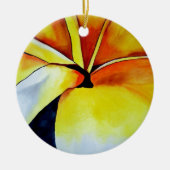 Tropische Frangipani Blume Aquarell abstrakte Kuns Keramikornament (Vorne)