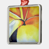 Tropische Frangipani Blume Aquarell abstrakte Kuns Ornament Aus Metall (Links)