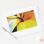 Tropische Frangipani Blume Aquarell abstrakte Kuns Rechteckiger Aufkleber (Umschlag)