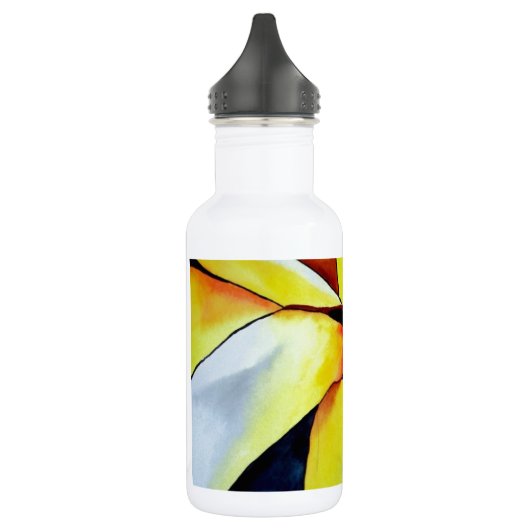 Tropische Frangipani Blume Aquarell abstrakte Kuns Trinkflasche (Links)