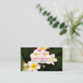 Tropische Frangipani-Blume Visitenkarte (Stehend Vorderseite)