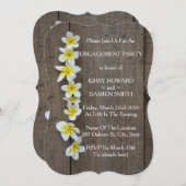 Tropische Frangipani Rustikale Engagement Party ei Einladung (Vorne/Hinten)