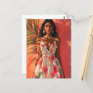 Tropische Frau Postkarte