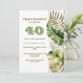 Tropische Fronten zum Geburtstag Einladung (Stehend Vorderseite)