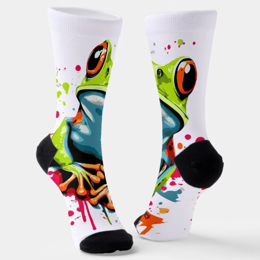Tropische Froschsocken - farbenfrohe Froschprinzso Socken (Gewinkelt)