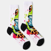 Tropische Froschsocken - farbenfrohe Froschprinzso Socken (Rechts)